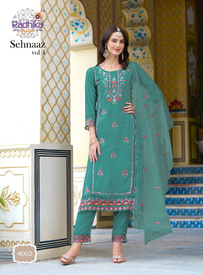 Sehnaaz Vol 4 By Radhika Roman Silk Designer Readymade Suits Wholesale Shop In Surat
